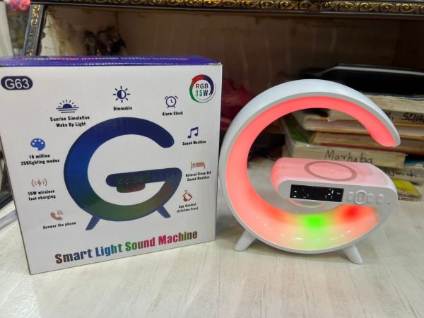 G63 4-in-1 Bluetooth Speaker | 10W Wireless Charger, RGB Night Light, Alarm Clock & Desk Lamp